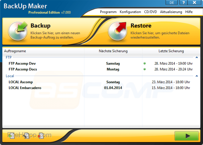 Backup Maker on Windows
