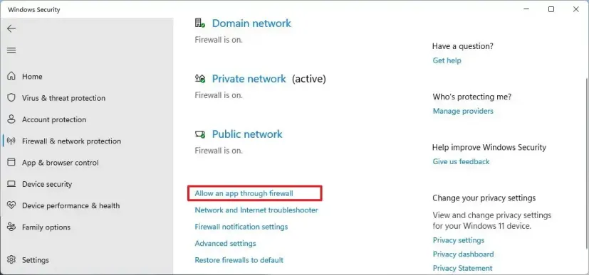 How To Get To The Firewall Settings In Windows 11