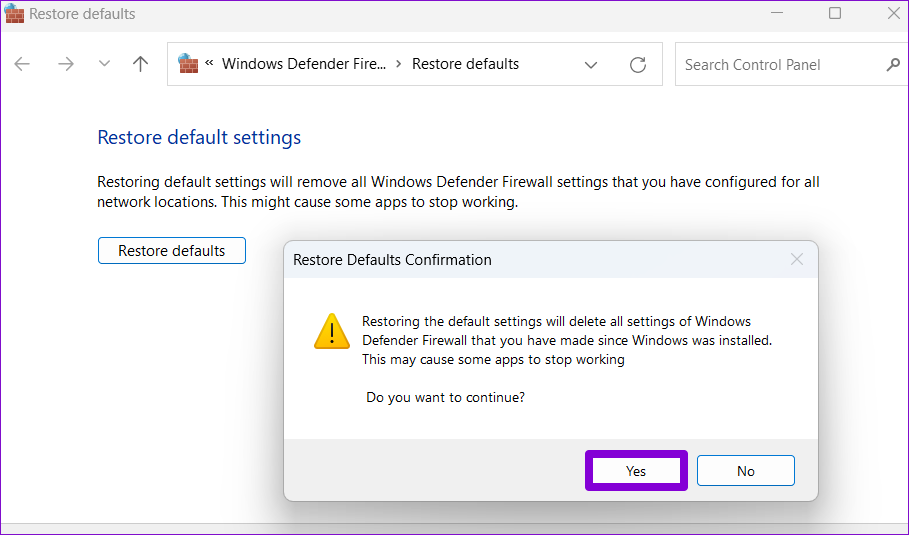 How To Restore The Default Firewall Settings In Windows 11